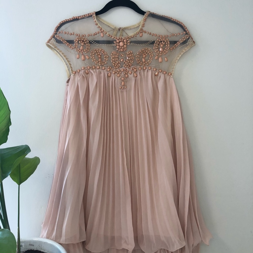 Beaded Dress - Blush